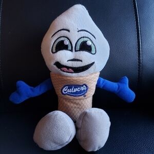 Culver's Restaurant Scoopie Plush Ice Cream Waffle Cone Stuffed Animal Toy 12”